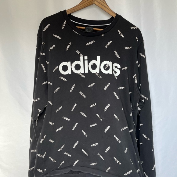 Adidas Y2K Graphic Black Crewneck Size 2X - Picture 5 of 14